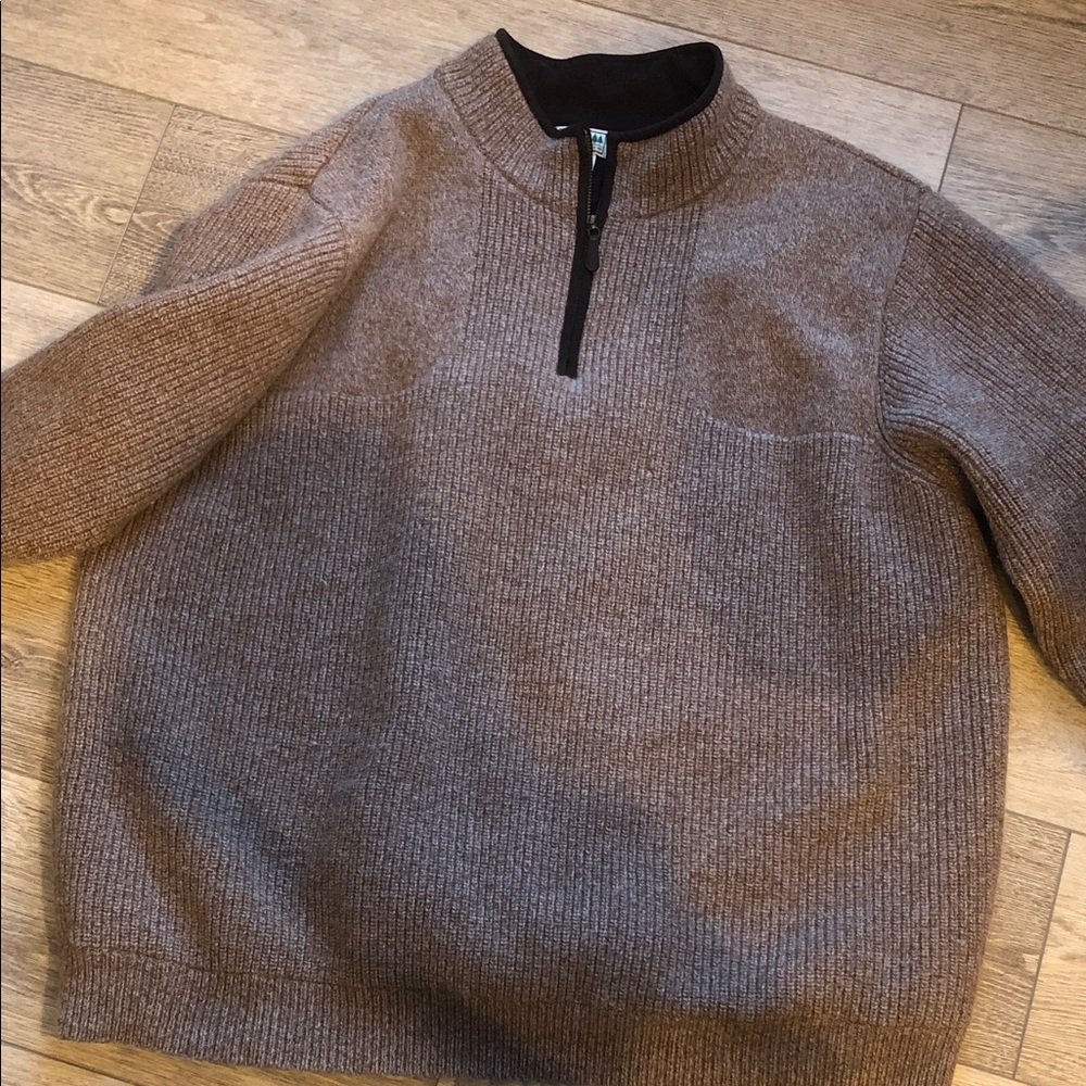 L.L. Bean Men's Tan Zip-Up Sweater xxl